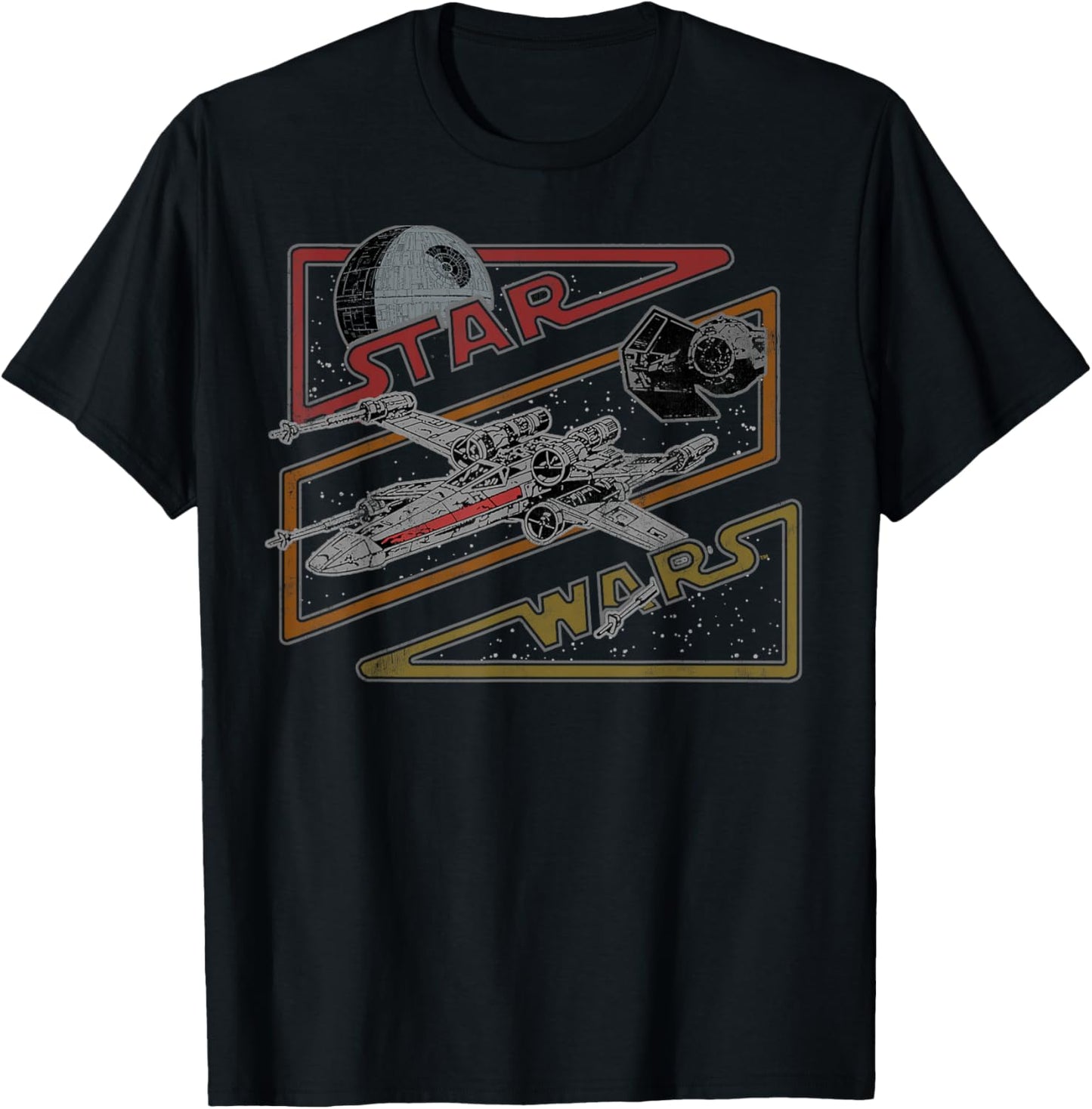 Star Wars Death Star X-Wing Tie Fighter Retro Logo T-Shirt T-Shirt