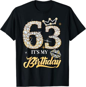 It's My 63rd Birthday Diamond Shoes 63 Years Old Women T-Shirt