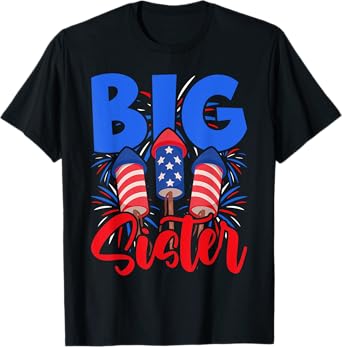 This Little Is Going to Be Big Sister, 4th July Big Sister T-Shirt