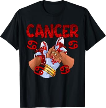 Cancer Queen Birthday Women Sneakers Zodiac Sign Bday T-Shirt