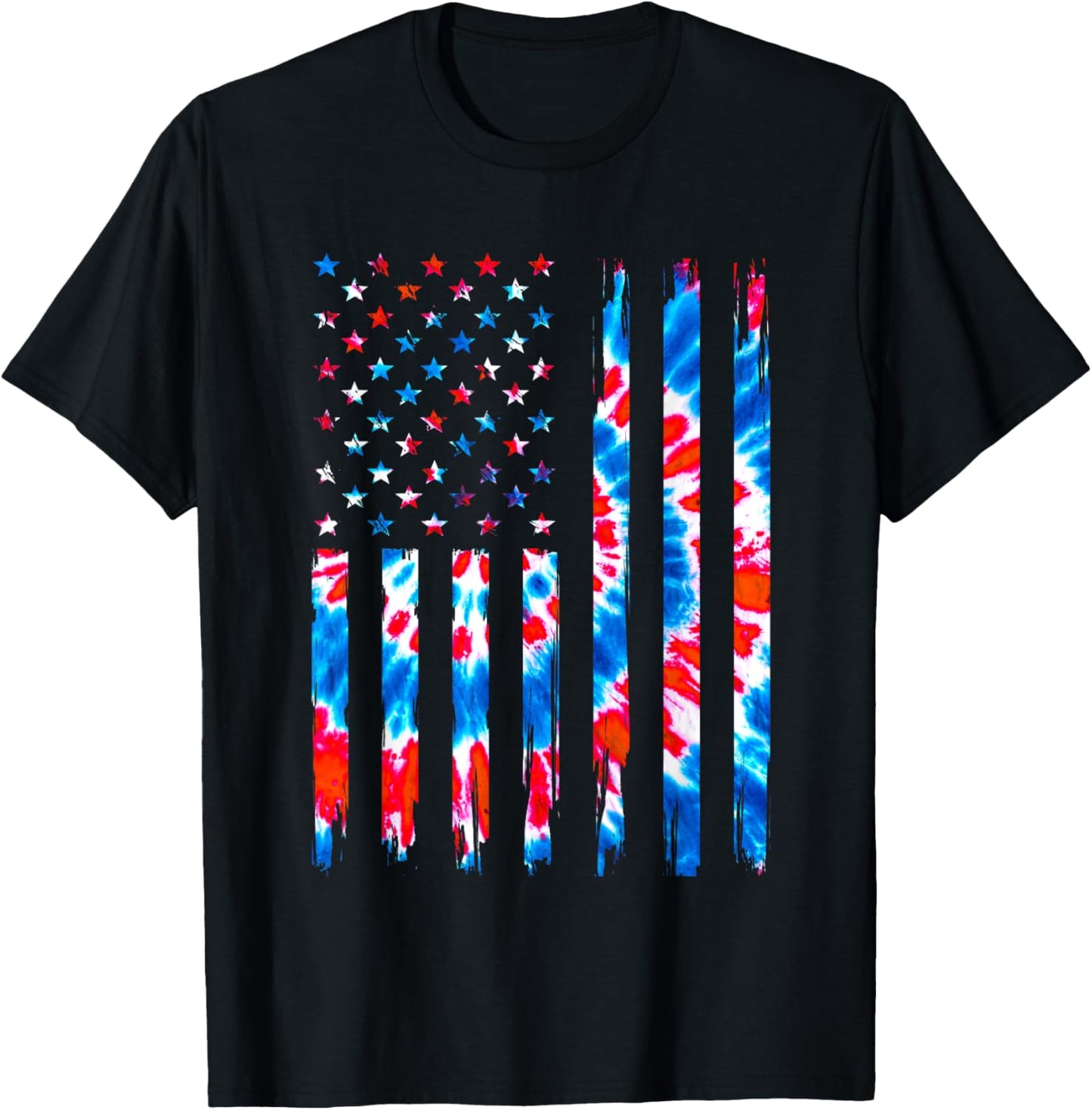 Tie Dye USA Flag Men Women Kids American Flag 4th Of July T-Shirt