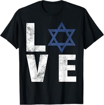 Retro I Love Israel Shirt Jewish Gifts Star of David Israeli T-Shirt