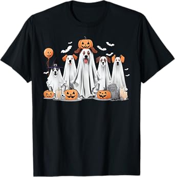 Spooky Dogs In Boo Ghosts Halloween Costume Women Men Kid T-Shirt