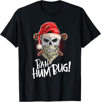 Bah Humbug Skull Hat Santa's Favorite Candy Christmas Pajama T-Shirt