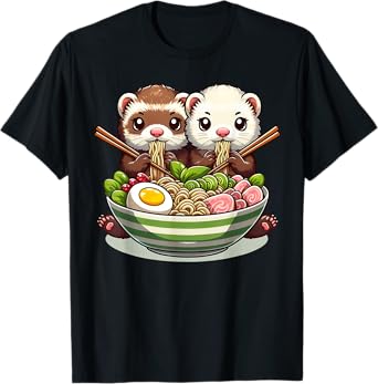 Ferret Ramen Noodle Japanese Kawaii Anime Gifts Men Women T-Shirt