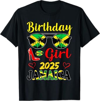Jamaica Birthday Girls 2025 Birthday Party Squad Girls Trip T-Shirt