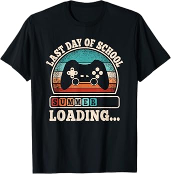 Funny Last Day Of School Gaming Teacher Student Boys Kids T-Shirt