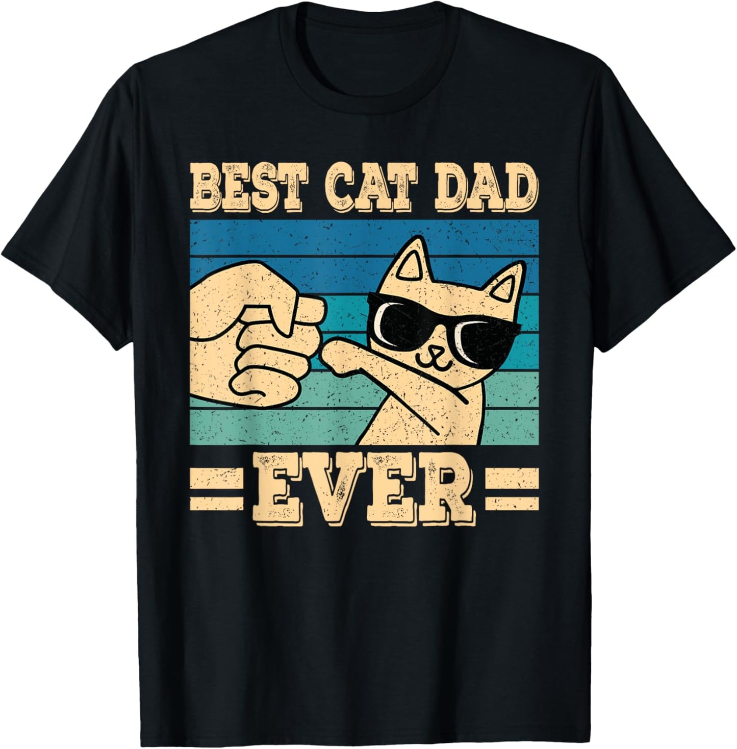 Best Cat Dad Ever Funny Cat Retro Men T-Shirt