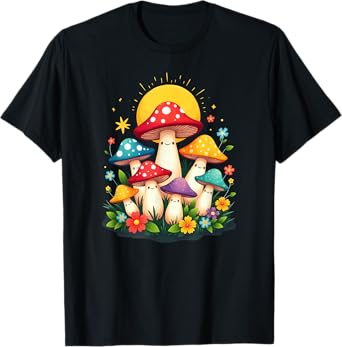 Floral Cute Mushroom Fungi Halloween Costume T-Shirt