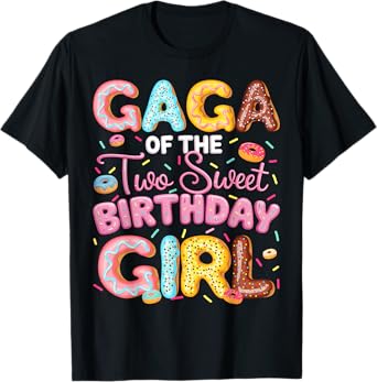 Gaga Of The Two Sweet Birthday Girl Donut 2Nd Birthday T-Shirt