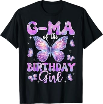 G-Ma Of The Birthday Girl Butterfly Family Matching T-Shirt
