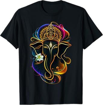 Hindu Ganesha Puja Elephant God India Meditation Yoga Murti T-Shirt