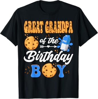 Great Grandpa Of The Birthday Boy Milk Cookies 1St Birthday T-Shirt