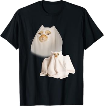 Ghost Cat Meme Funny Artwork Men Women Kids T-Shirt
