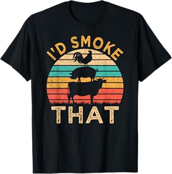 Funny BBQ I'd Smoke That Barbecue Retro Grilling T-Shirt