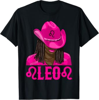 Leo Western Cowgirl African American Black Women T-Shirt
