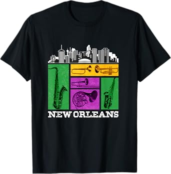 New Orleans, NOLA and the Big Easy Men, Women and Kids Music T-Shirt