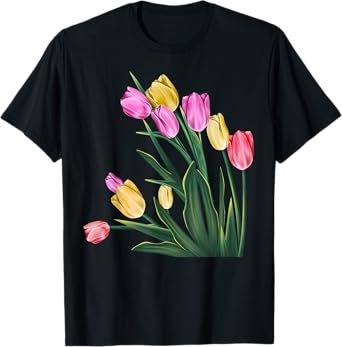 Wonderful Lovely Nature Spring Tulips Flower Plant Gardening T-Shirt