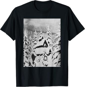 Stave Church in the Snow Theodor Kittelsen Romanticism Art T-Shirt