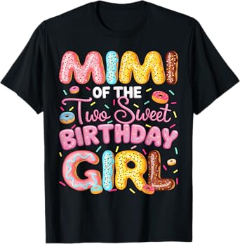 Mimi Of The Two Sweet Birthday Girl Donut 2Nd Birthday T-Shirt