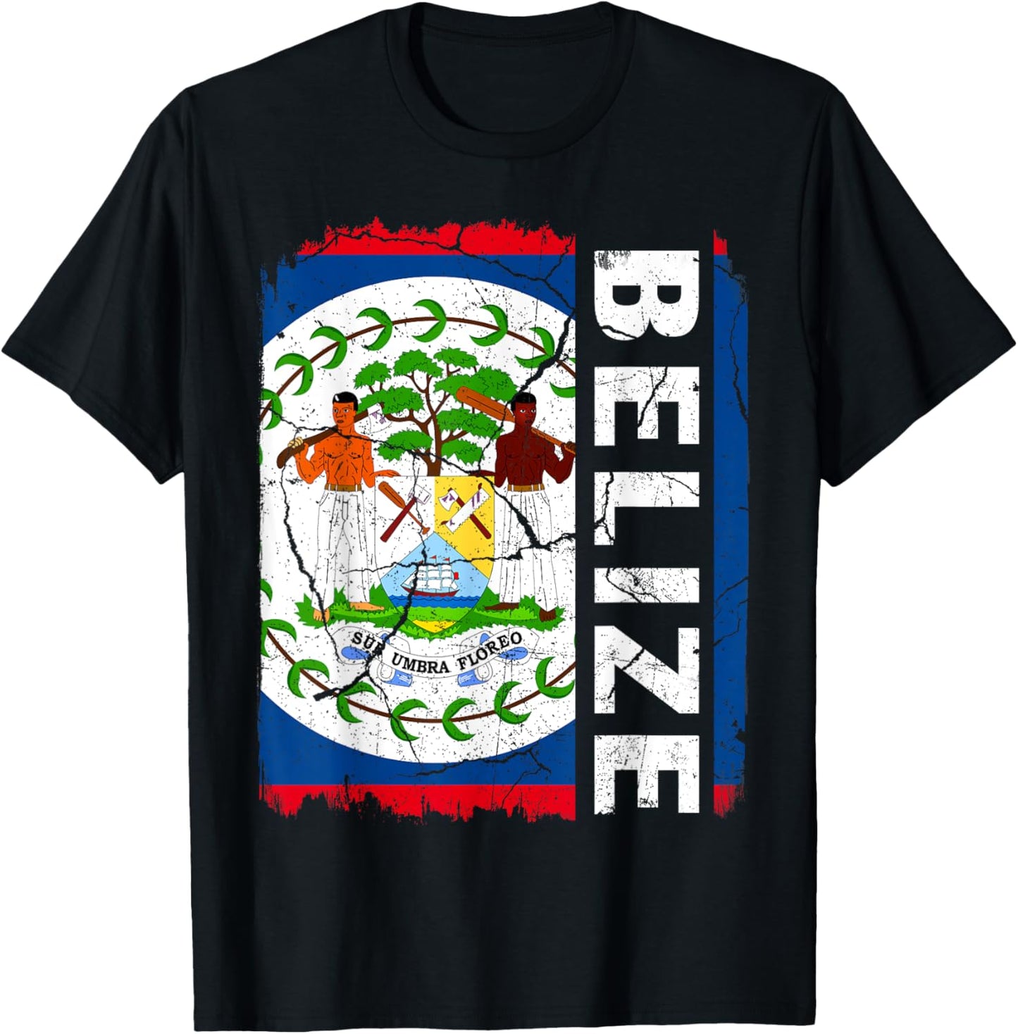 Vintage Belizean Flag Belize Pride Roots Heritage T-Shirt