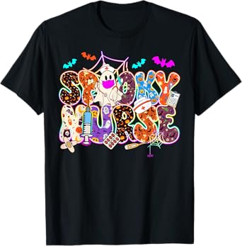 Halloween Nurse Squad Nursing Spooky Vibes Spooky Nurse T-Shirt