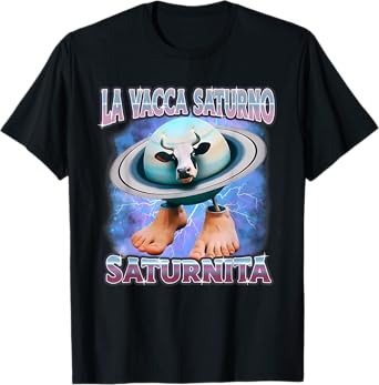 La Vacca Saturno Saturnita, Italian Brainrot Meme, Cow Meme T-Shirt
