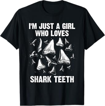 Funny Shark Teeth Design Girls Women Fossil Collecting Lover T-Shirt