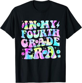 Groovy In My Fourth Grade Era First Day 4th Grade Tie Dye T-Shirt