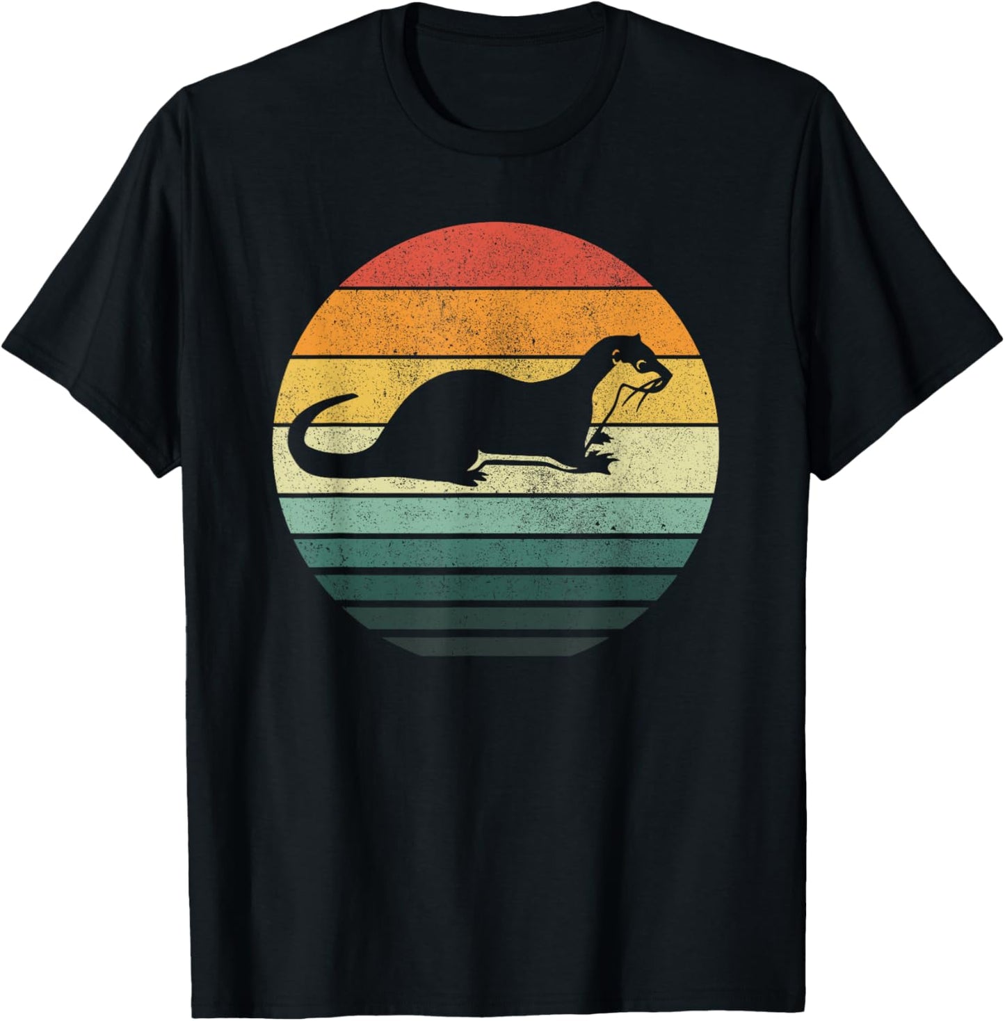 Sea Otter Animal Sunset Retro Vintage 70s Nature Lovers T-Shirt