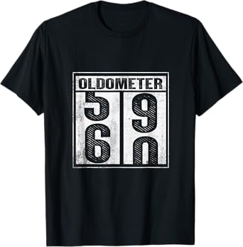 60th Birthday Funny Gift Men Women Oldometer 59 60 T-Shirt