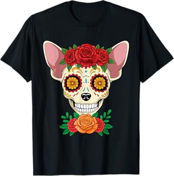 Day Of The Souls Dead Day Sugarskull Halloween Dog T-Shirt