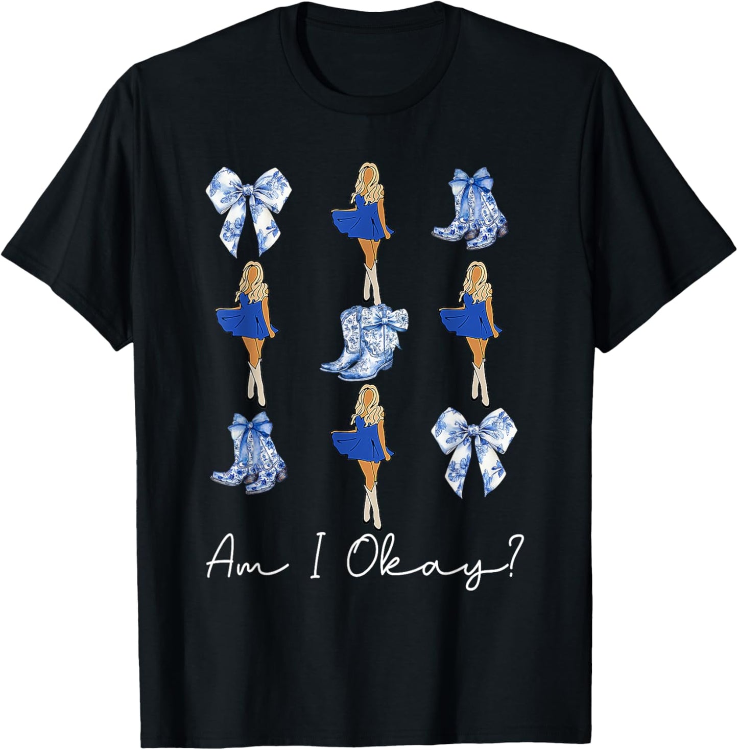 Am I Okay Boot Western Cowgirl Coquette Bow Women Girl T-Shirt