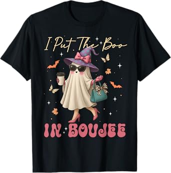 Spooky Ghost I Put The Boo In Boujee Boo-Jie Halloween Party T-Shirt