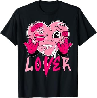 Pink Loser Lover Pink Drip Heart Matching Tee For Men Women T-Shirt
