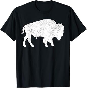 Distressed Buffalo Retro Bison Animal Lover Shirt Men Women T-Shirt