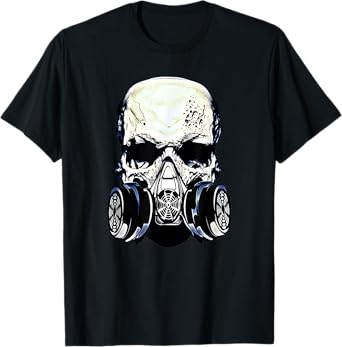 Skull Gas Mask Shirt Rock Music Skulls Masked Rockers Gift T-Shirt