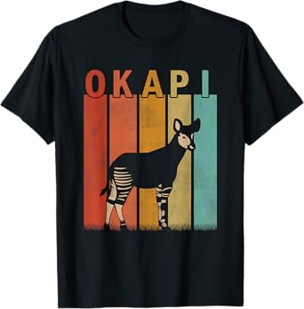 Distressed Okapi Lover Men Women Kid Cute Okapi Retro T-Shirt