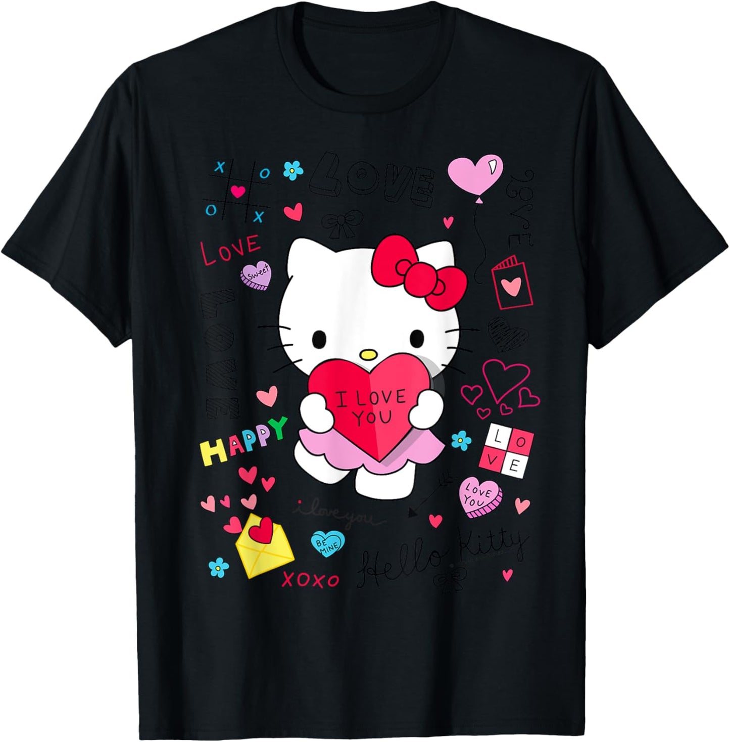 Hello Kitty Love Notes Valentine Tee Shirt T-Shirt
