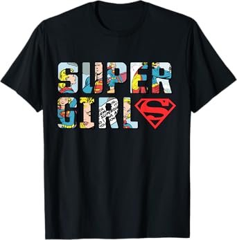 DC Supergirl Logo Comic Strip T-Shirt