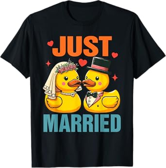 Bride & Groom Newlywed Wedding Rubber Ducks Just Married T-Shirt