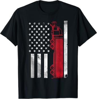 US American Flag Semi Truck Driver 18 Wheeler Trucker Gift Short Sleeve T-Shirt