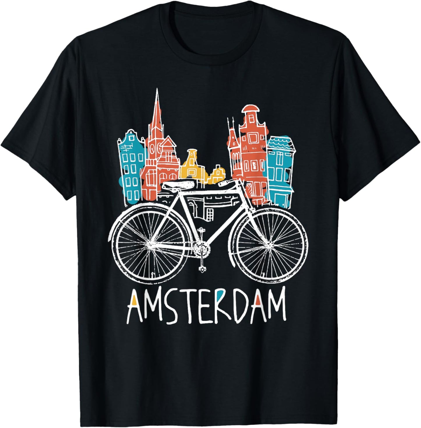 Amsterdam T-Shirt Retro Netherlands Bicycle Bike Gift T-Shirt
