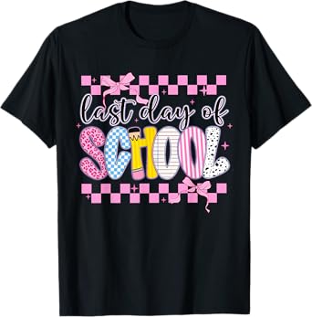 Last Day Of School Teacher Last Day Of School coquette Bow T-Shirt