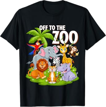 Safari Zoo Birthday Party Wild Zoo Animals Teacher Toddlers T-Shirt