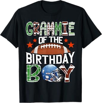 Grammie Of The Birthday Boy Football 1St Year Down Birthday T-Shirt