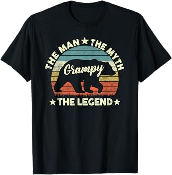 Grampy Bear Shirt Gift For Father's Day The Man Myth Legend T-Shirt
