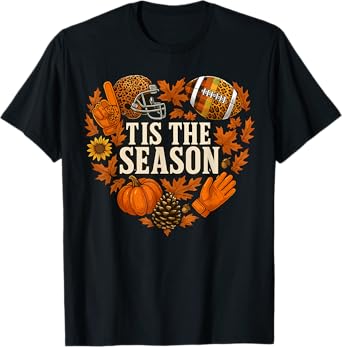 Tis The Season Pumpkin Football Fall Season Pumpkin Spice T-Shirt