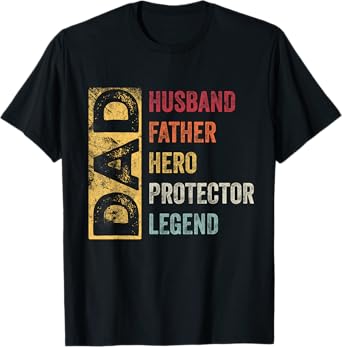 Retro Husband Father Hero Protector Legend Father Day Dad T-Shirt