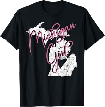 Michiganian Michigan Girl Great Lakes State Proud Yooper Tee T-Shirt